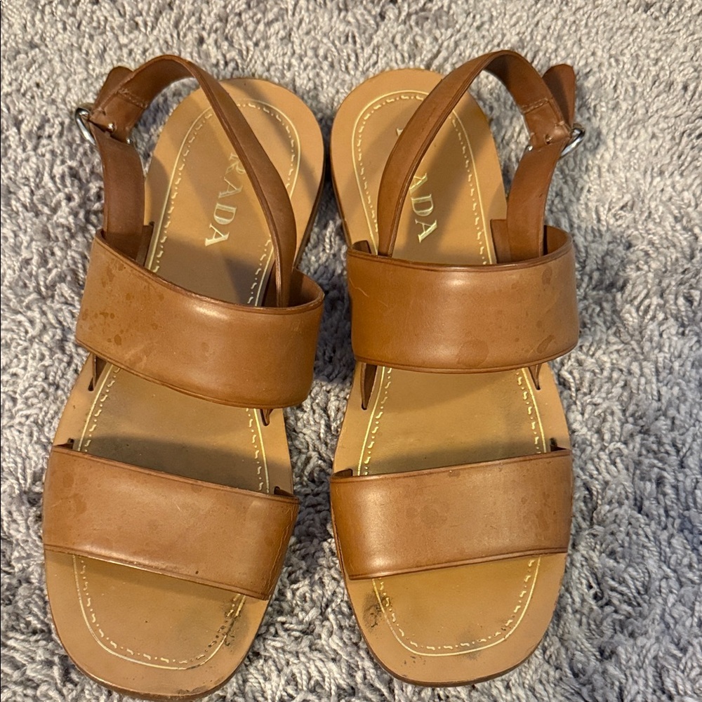 Prada Women's Brown Leather Sandals